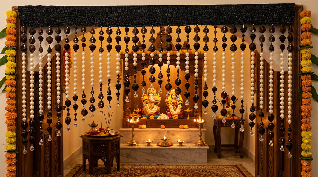 Premium Decorative Beaded Door Hanging – Pearl & Teardrop Hanging for Home & Festive Decor