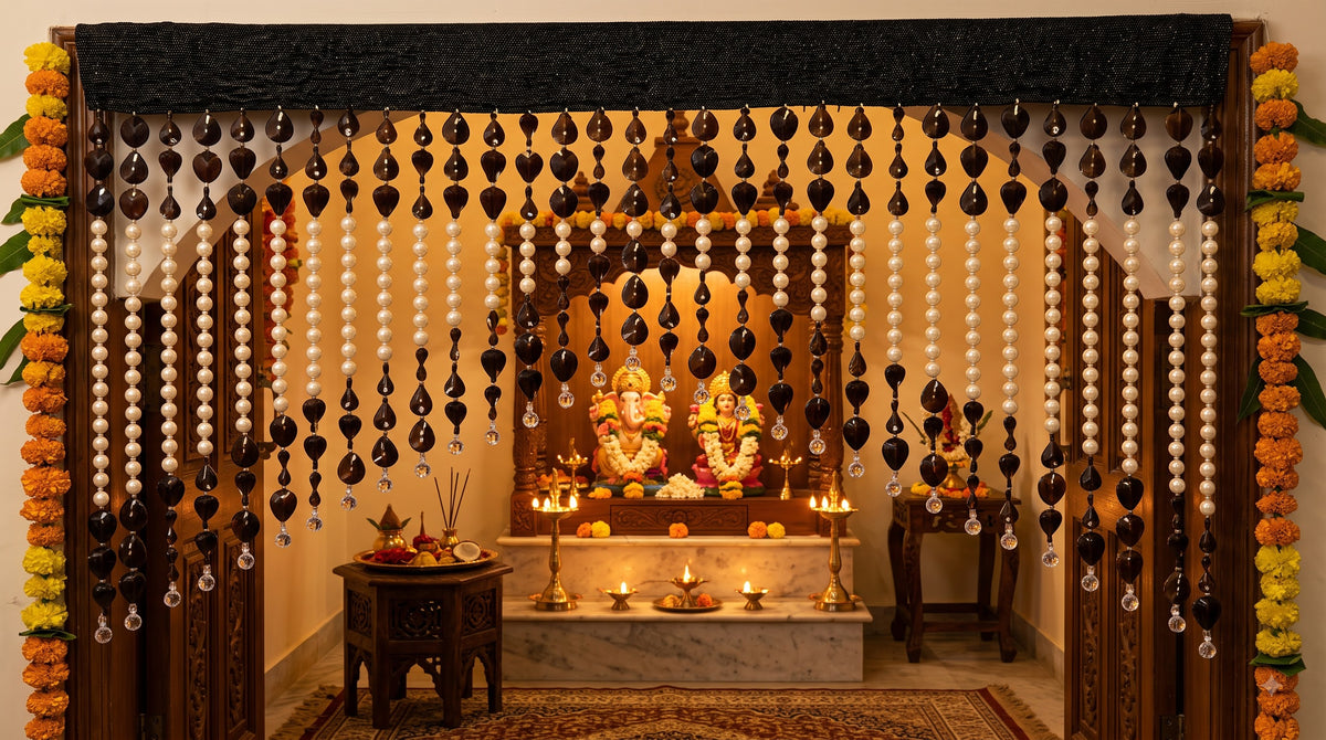Premium Decorative Beaded Door Hanging – Pearl & Teardrop Hanging for Home & Festive Decor