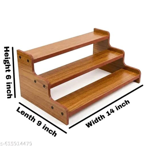 Premium 3-Tier Wooden Storage & Display Rack – Kitchen, Home & Countertop Organizer